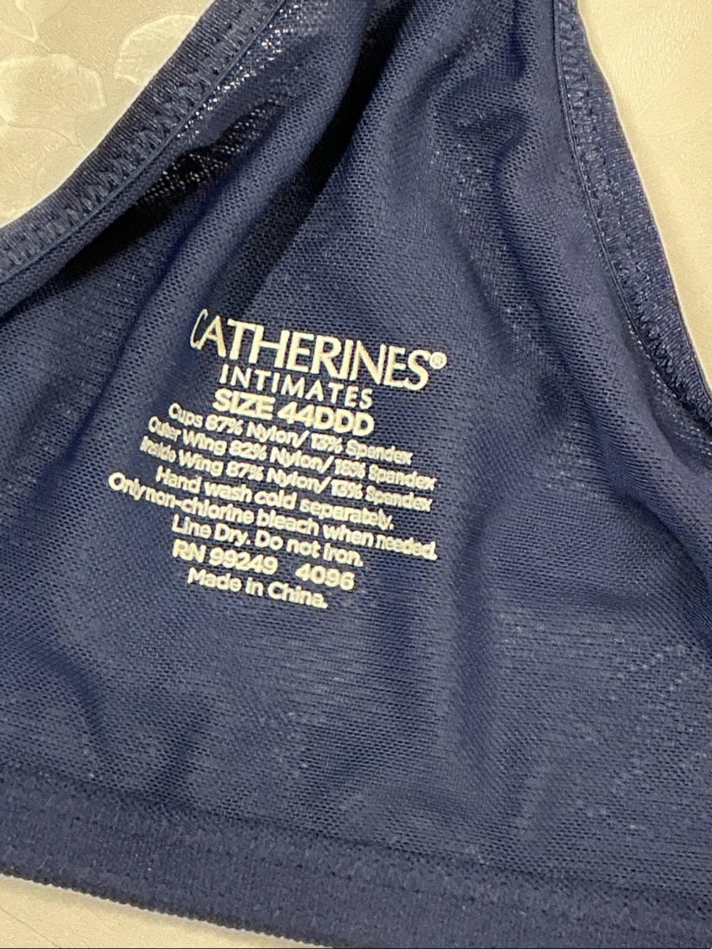 Cacique Navy and White Gingham T-Shirt Bra - Picture 4 of 4